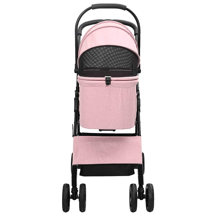 Carucior pentru Pisici Pliante Roz 81 x 47 x 99 cm Poliester WALTI
