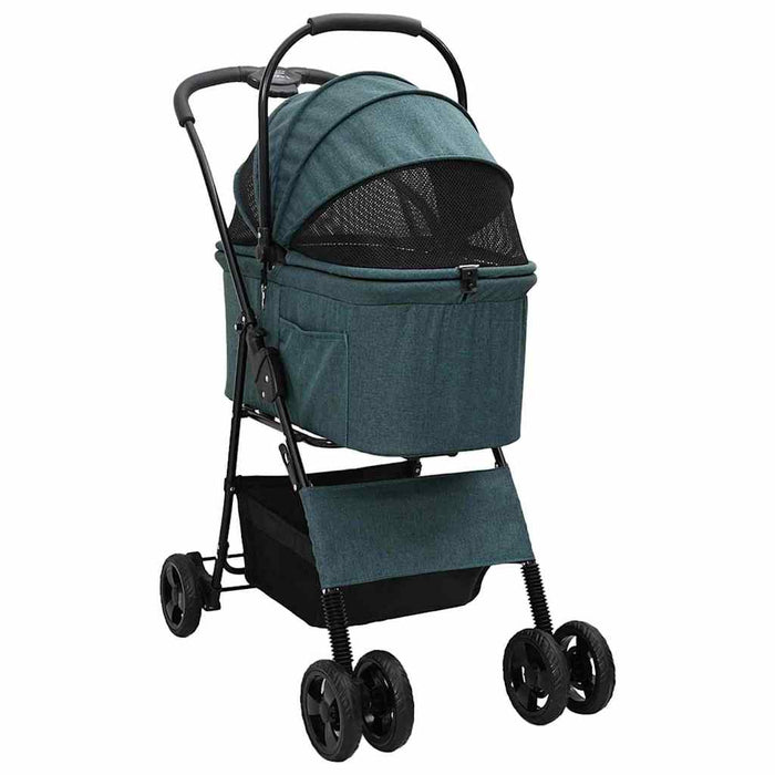 Carucior pentru Pisici Pliante Verde 81 x 47 x 99 cm Poliester WALTI