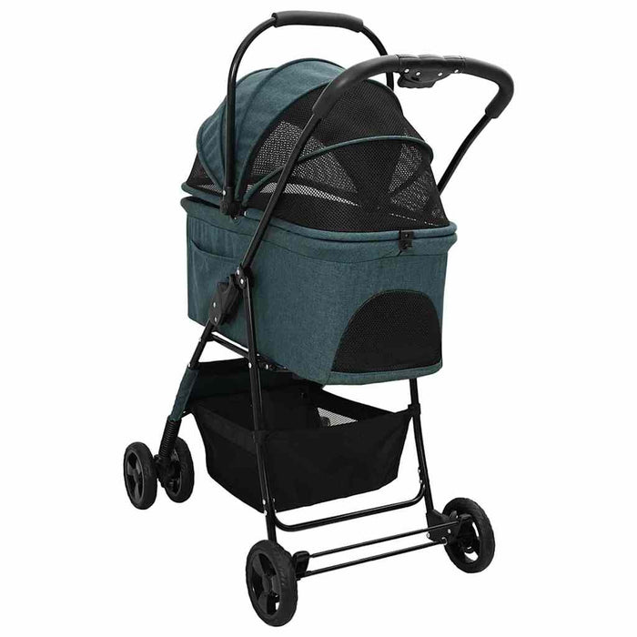 Carucior pentru Pisici Pliante Verde 81 x 47 x 99 cm Poliester WALTI