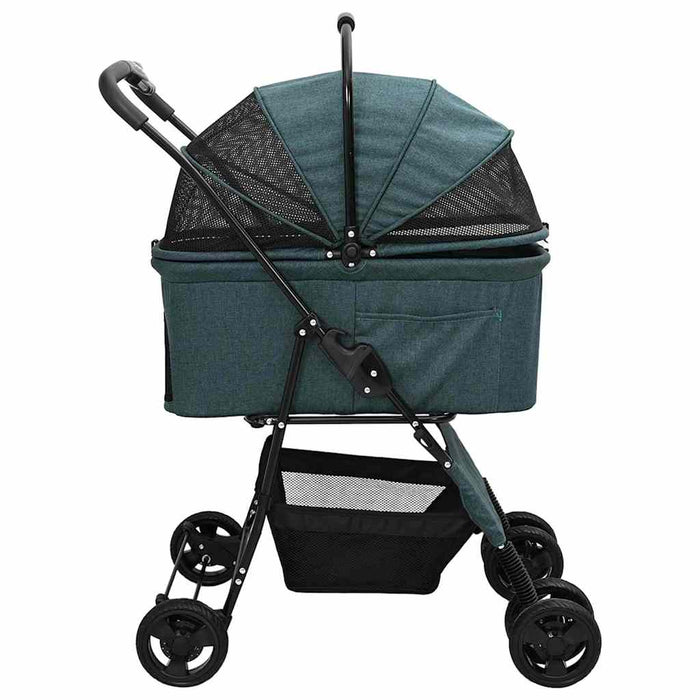 Carucior pentru Pisici Pliante Verde 81 x 47 x 99 cm Poliester WALTI