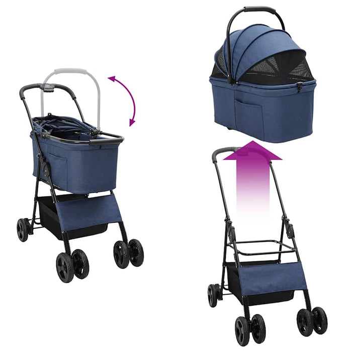 Carucior pentru Pisici Pliante albastru 81 x 47 x 99 cm WALTI