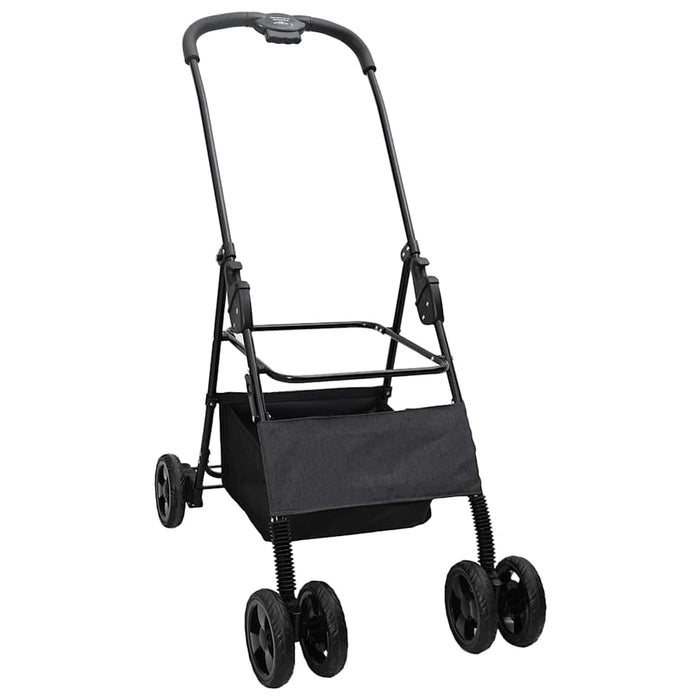 Carucior pentru Pisici Pliante Negru 81 x 47 x 99 cm Poliester WALTI
