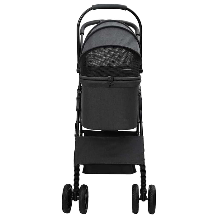 Carucior pentru Pisici Pliante Negru 81 x 47 x 99 cm Poliester WALTI