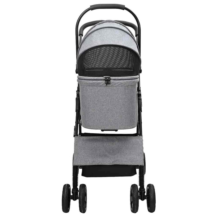 Carucior pentru Pisici Pliante Gri 81 x 47 x 99 cm Poliester WALTI