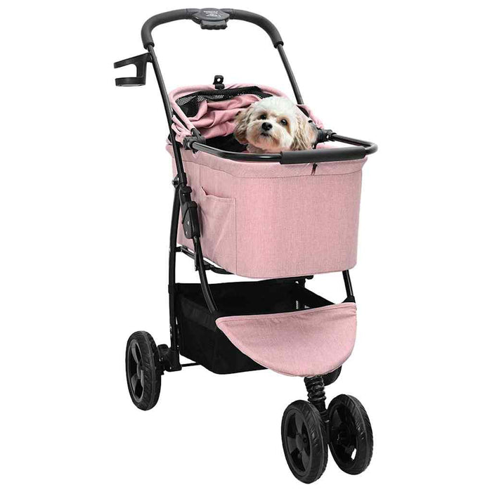 Carucior pentru Pisici Pliante Roz 78 x 54 x 101 cm Poliester WALTI