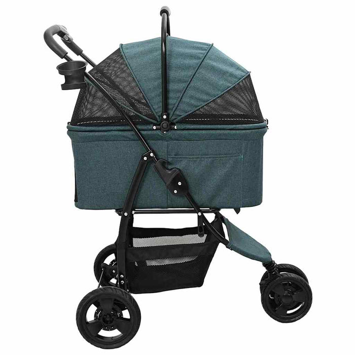 Carucior pentru Pisici Pliante Verde 78 x 54 x 101 cm Poliester WALTI