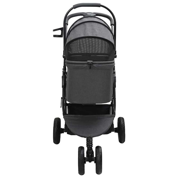 Carucior pentru Pisici Pliante Negru 78 x 54 x 101 cm Poliester WALTI