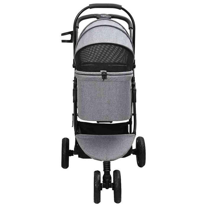 Carucior pentru Pisici Pliante Gri 78 x 54 x 101 cm Poliester WALTI