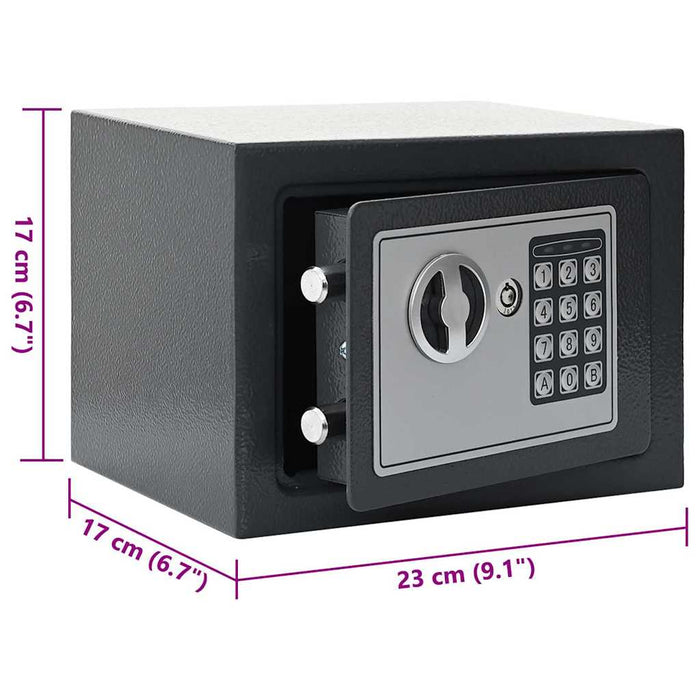 Seif digital cu blocare Gri închis 23 x 17 x 17 cm Oțel - WALTI WALTI
