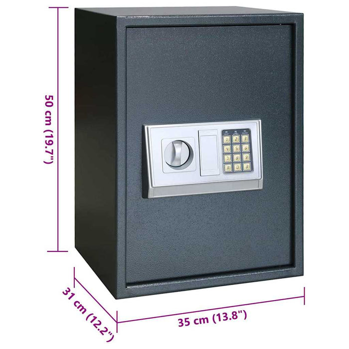 Seif digital cu blocare Gri închis 35 x 31 x 50 cm Oțel - WALTI WALTI