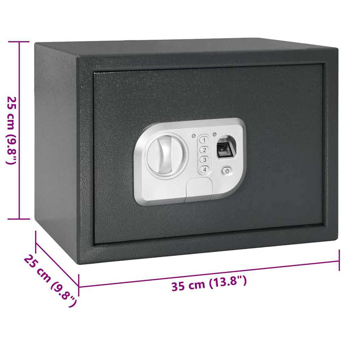 Seif digital cu blocare Gri închis 35 x 25 x 25 cm Oțel - WALTI WALTI
