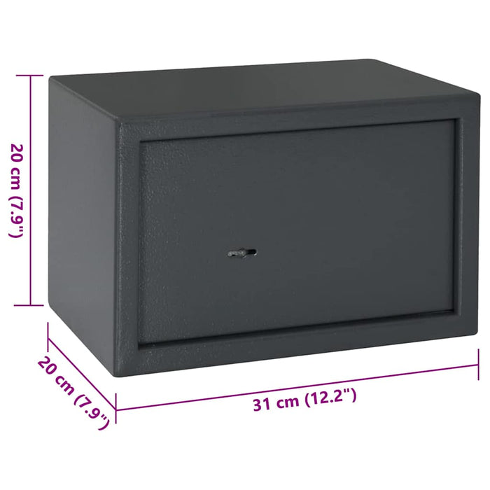 Seif cu blocare Gri închis 31 x 20 x 20 cm Oțel - WALTI WALTI