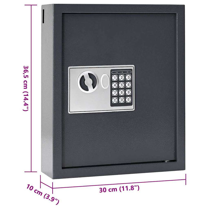 Seif digital cu blocare Gri închis 30 x 10 x 36,5 cm Oțel WALTI