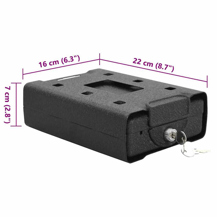 Seif pentru mașină cu blocare Negru 22 x 16 x 7 cm Oțel - WALTI WALTI