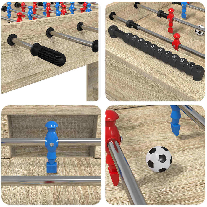 Masă de Foosball Stejar Sonoma 125 x 60,5 x 80 cm Lemn compozit - WALTI WALTI