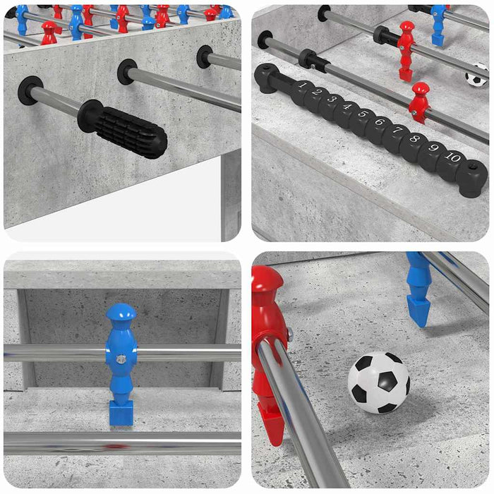 Masă de Foosball Gri din beton 125 x 60,5 x 80 cm Lemn compozit - WALTI WALTI