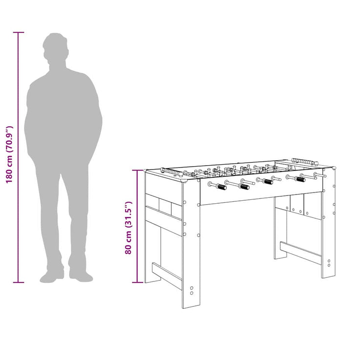 Masă de Foosball Gri din beton 125 x 60,5 x 80 cm Lemn compozit - WALTI WALTI