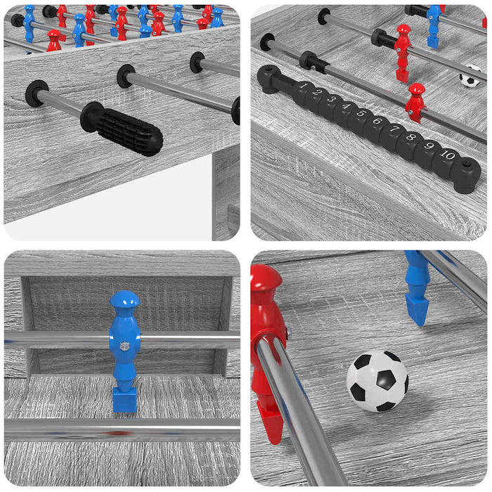 Masă de Foosball Gri Sonoma 125 x 60,5 x 80 cm Lemn compozit - WALTI WALTI