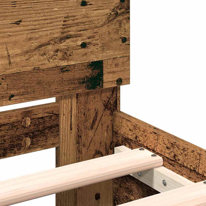 Cadru de pat Lemn vechi 203 x 185 x 70 cm Lemn compozit - WALTI WALTI