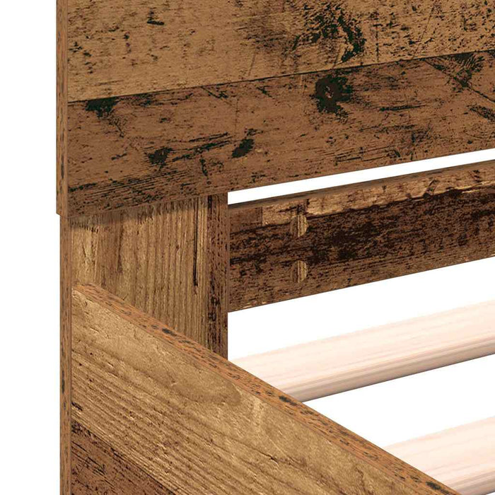 Cadru de pat Lemn vechi 203 x 185 x 70 cm Lemn compozit - WALTI WALTI