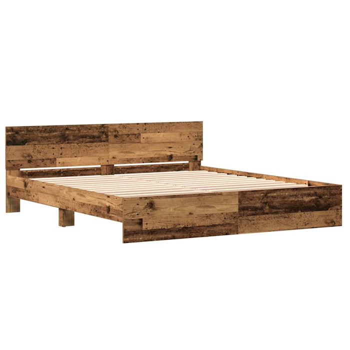 Cadru de pat Lemn vechi 203 x 185 x 70 cm Lemn compozit - WALTI WALTI