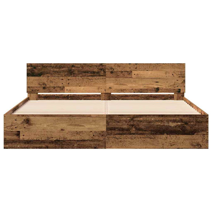 Cadru de pat Lemn vechi 203 x 185 x 70 cm Lemn compozit - WALTI WALTI