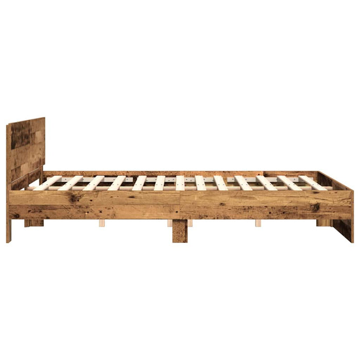Cadru de pat Lemn vechi 203 x 185 x 70 cm Lemn compozit - WALTI WALTI
