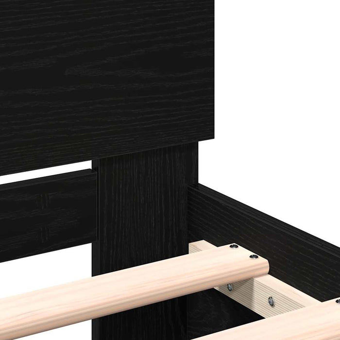 Cadru de pat Stejar Negru 203 x 185 x 70 cm Lemn compozit - WALTI WALTI