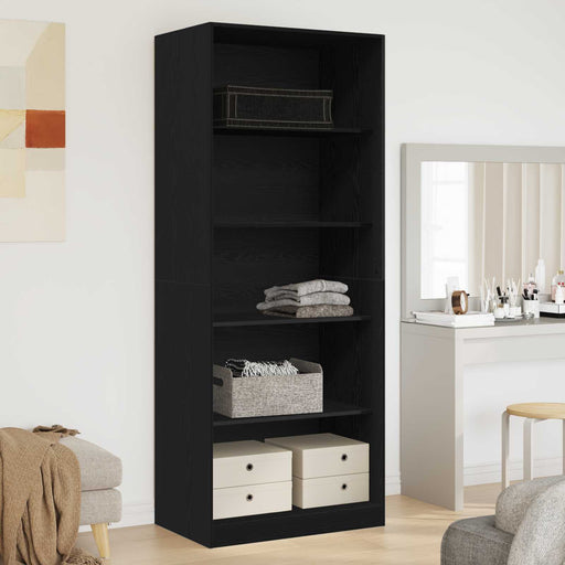 Dulap cu raft Stejar Negru 80 x 50 x 200 cm Lemn compozit - WALTI WALTI