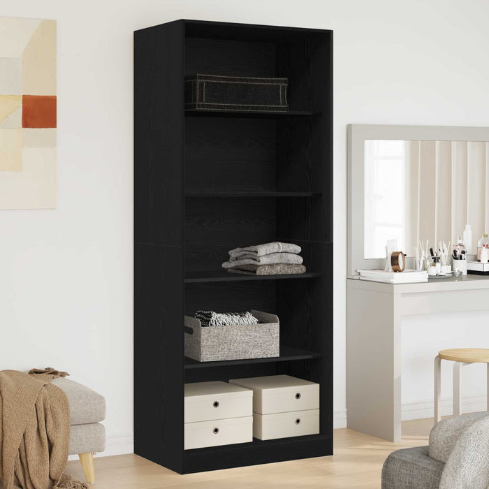 Dulap cu raft Stejar Negru 80 x 50 x 200 cm Lemn compozit WALTI