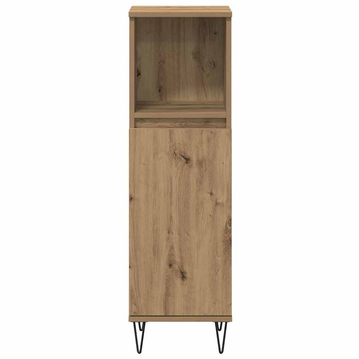 Set de Mobilier pentru Baie în Trei Piese Stejar Artizanal Lemn Prelucrat - WALTI WALTI