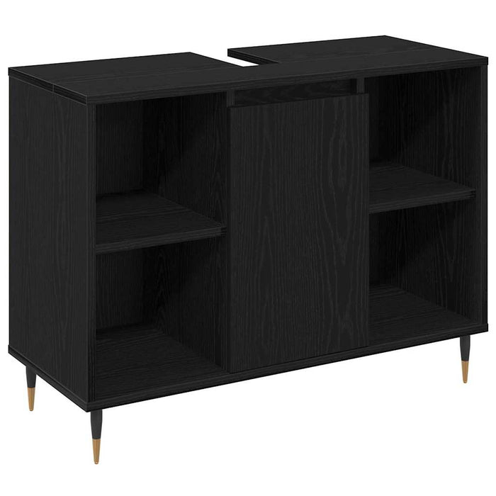 Set mobilă baie vidaXL 3 piese Stejar negru Lemn stratificat - WALTI WALTI