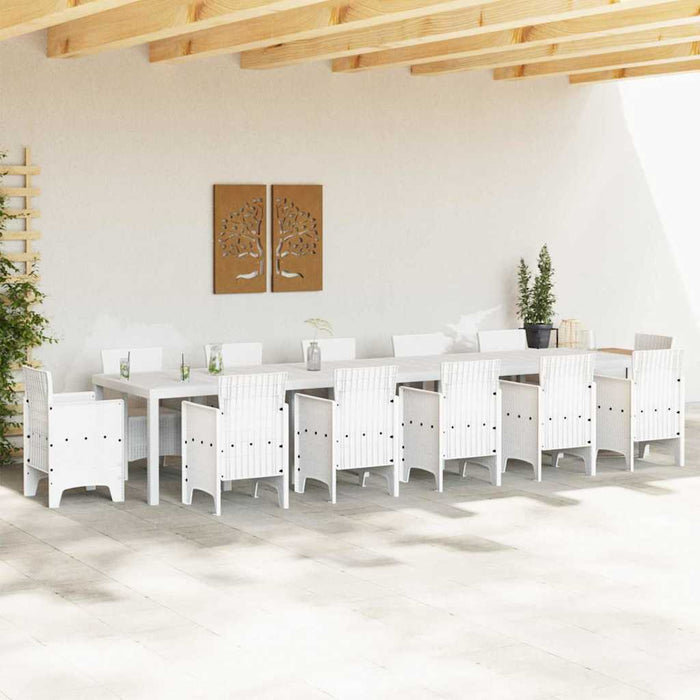 Masă de Grădină Alb 400 x 100 x 73 cm poliratan WALTI