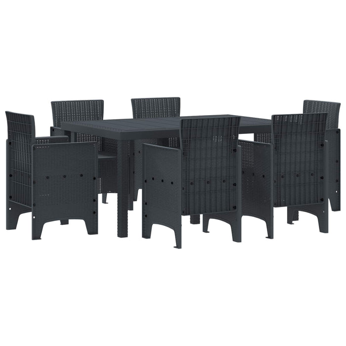 Set de masă pentru grădină 7 pcs Antracit Ratan Polt - WALTI WALTI