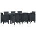 Set de masă pentru grădină 9 pcs Antracit Polipropilenă - WALTI WALTI