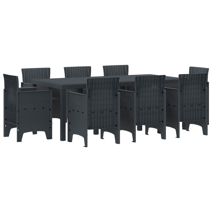 Set de masă pentru grădină 9 pcs Antracit Polipropilenă - WALTI WALTI