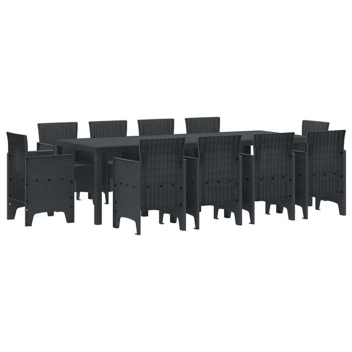 Set de masă pentru grădină 11 pcs Antracit Polipropilenă - WALTI WALTI