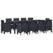 Set Masă Grădină 11 pcs Antracit 250 x 100 x 73 cm Poliratan - WALTI WALTI