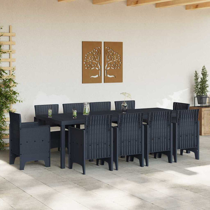 Set de Masă de Grădină 11 pcs Antracit 250 x 100 x 73 cm - WALTI WALTI