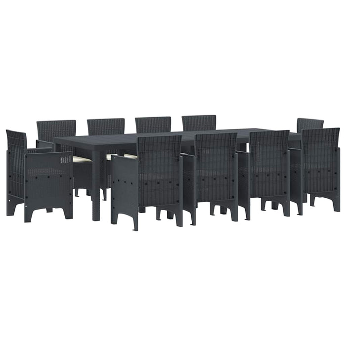 Set de Masă de Grădină 11 pcs Antracit 250 x 100 x 73 cm - WALTI WALTI