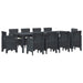 Set de Masă de Grădină 11 pcs Antracit 250 x 100 x 73 cm - WALTI WALTI