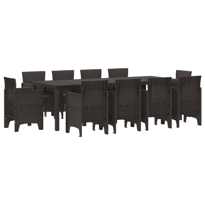 Set de masă pentru grădină 11 pcs Maro Polipropilenă - WALTI WALTI