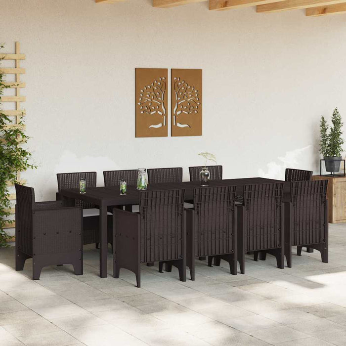 Set de mese pentru grădină 11 pcs Maro 250 x 100 x 73 cm - WALTI WALTI