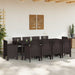 Set de mese pentru grădină 11 pcs Maro 250 x 100 x 73 cm - WALTI WALTI
