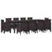 Set de mese pentru grădină 11 pcs Maro 250 x 100 x 73 cm - WALTI WALTI