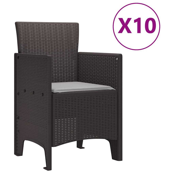 Set de mese pentru grădină 11 pcs Maro 250 x 100 x 73 cm - WALTI WALTI