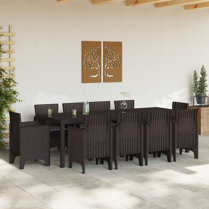 Set de dining pentru grădină 11 pcs Maro 250 x 100 x 73 cm - WALTI WALTI