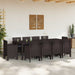 Set de dining pentru grădină 11 pcs Maro 250 x 100 x 73 cm - WALTI WALTI
