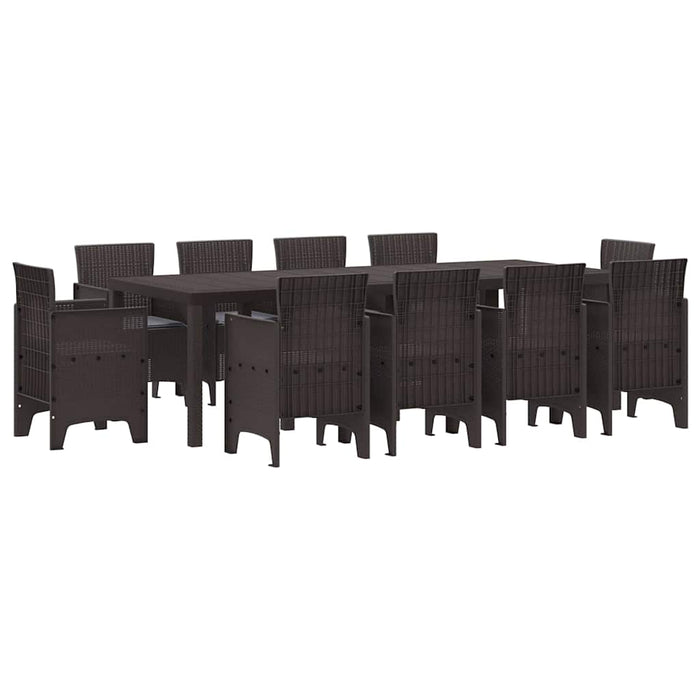 Set de dining pentru grădină 11 pcs Maro 250 x 100 x 73 cm - WALTI WALTI