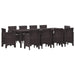 Set de dining pentru grădină 11 pcs Maro 250 x 100 x 73 cm - WALTI WALTI